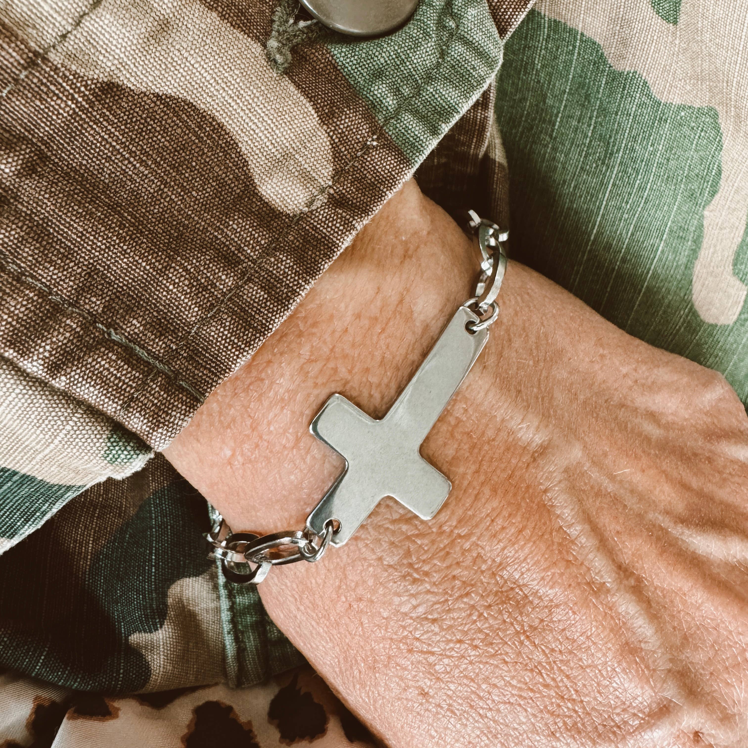 Stainless Steel Cross Bracelet 