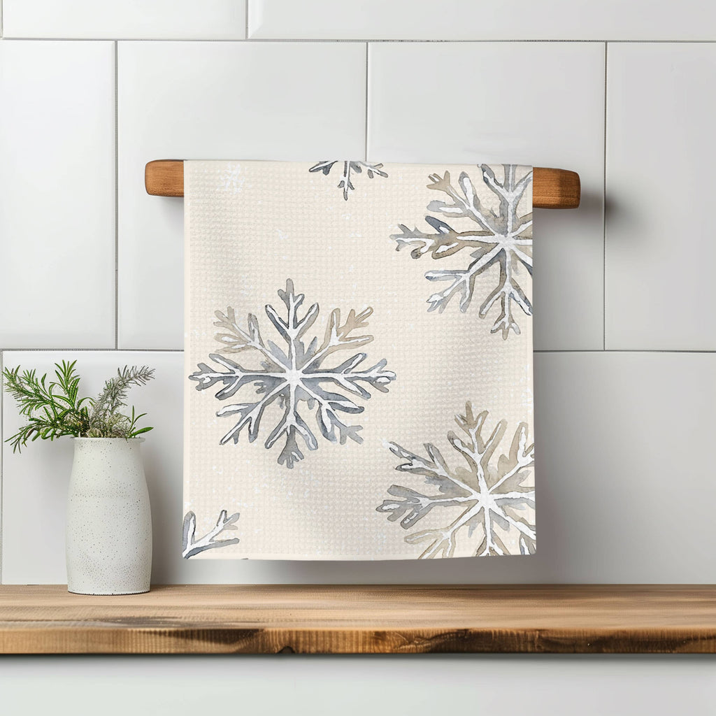 Christmas Coast Snowflake Kitchen Towel Waffle Holiday Decor