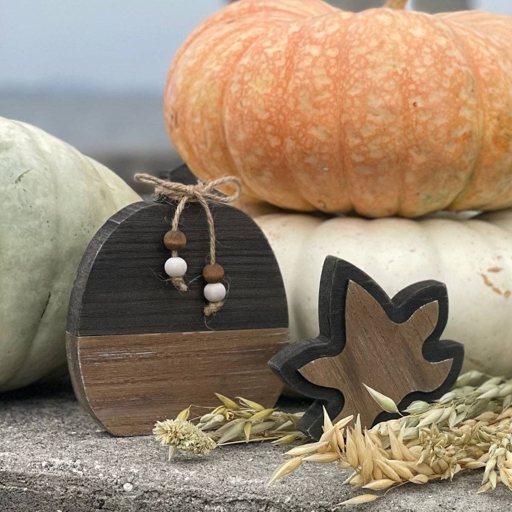 CA-5087 - Small Black/Wood Plank Fall Pumpkin