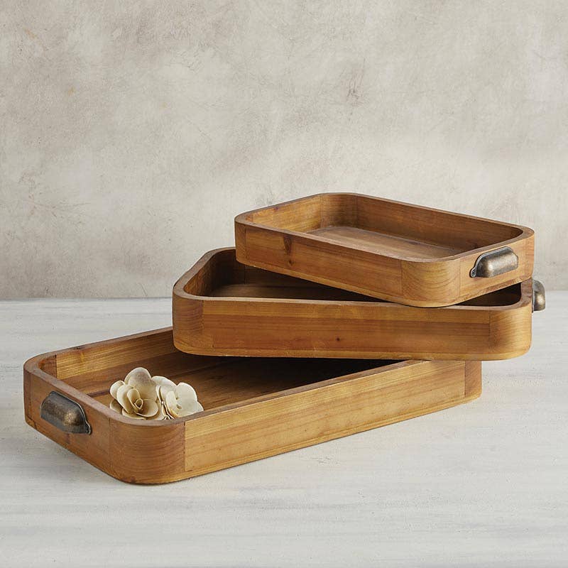 Wood Containers - Set of 3
