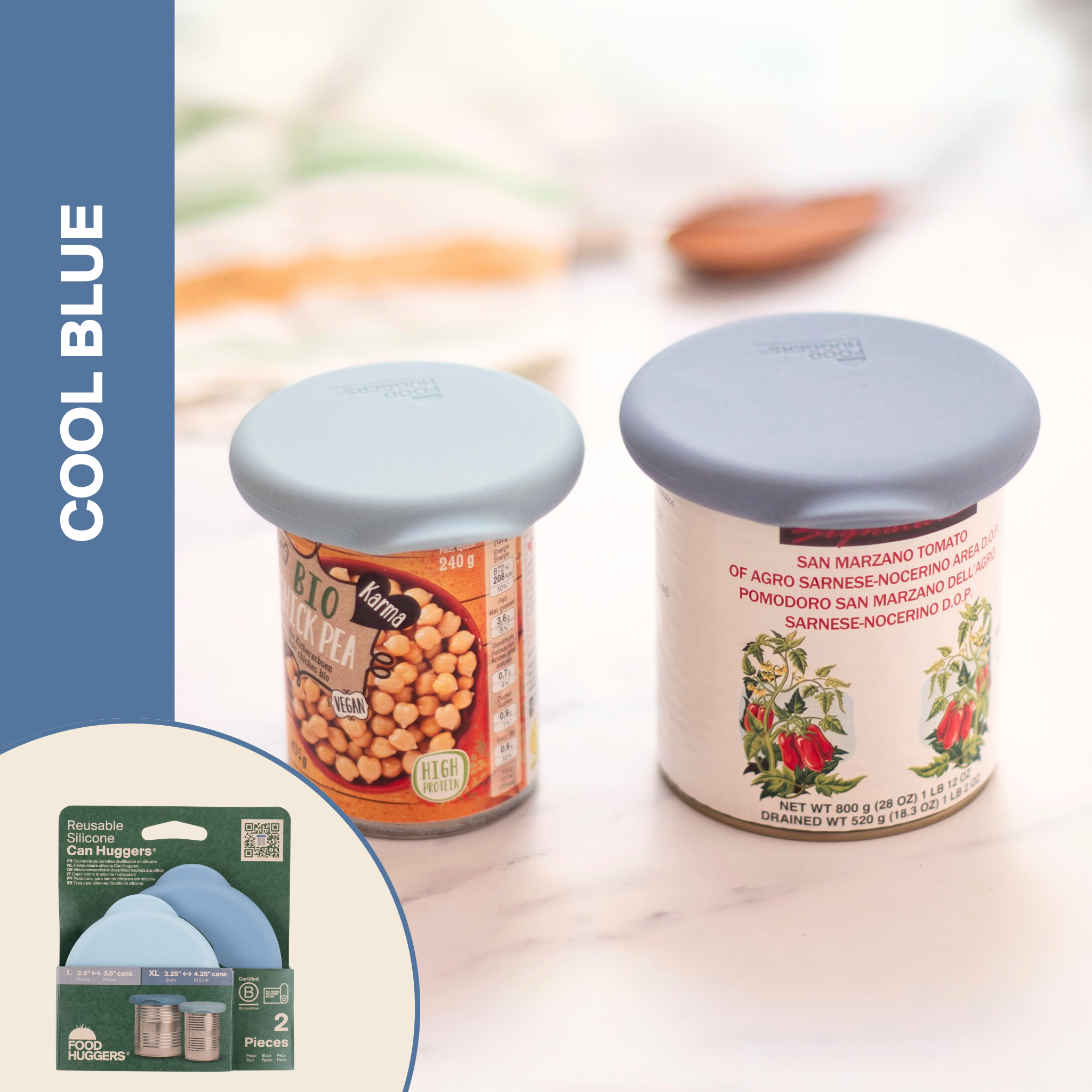 Reusable Silicone Can Huggers – Cool Blue (Set of 2)