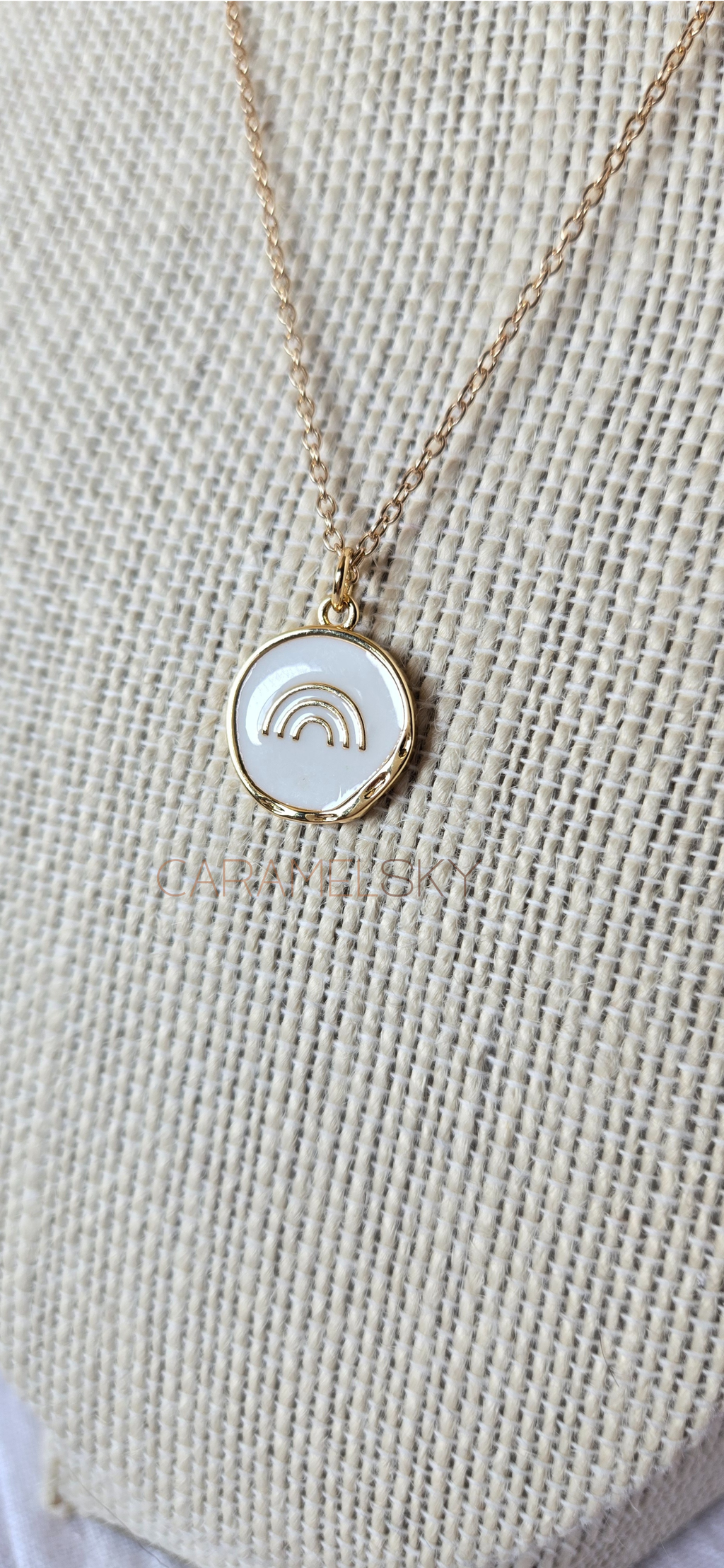18K Gold Plated Rainbow Pendant Necklace