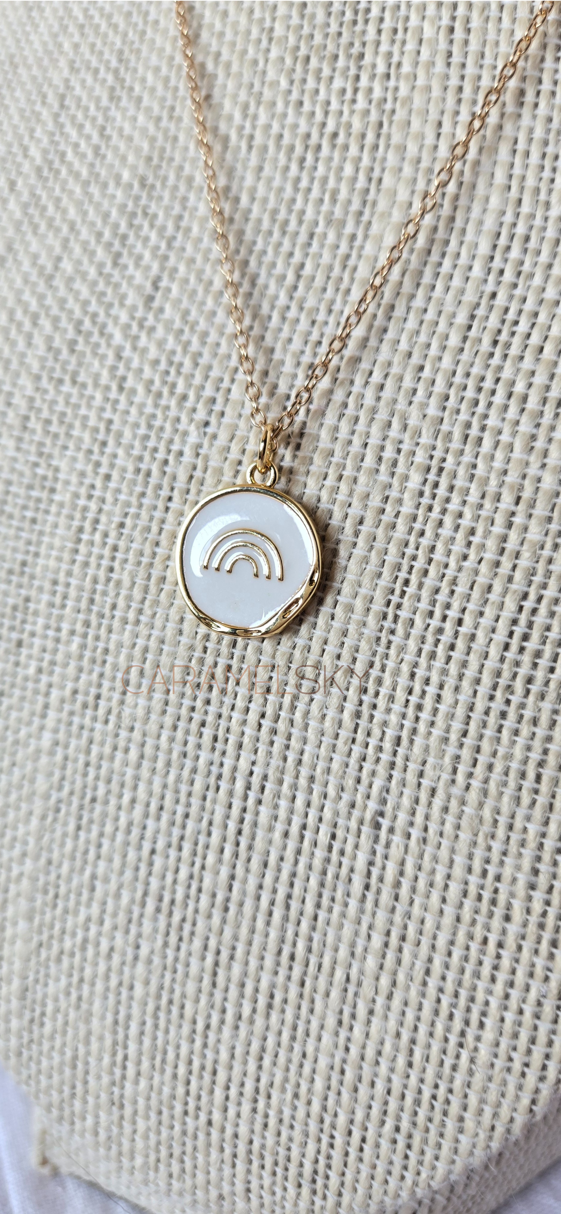 18K Gold Plated Rainbow Pendant Necklace