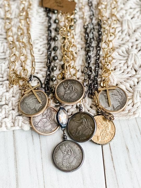 Relic Coin and Cross Necklace
