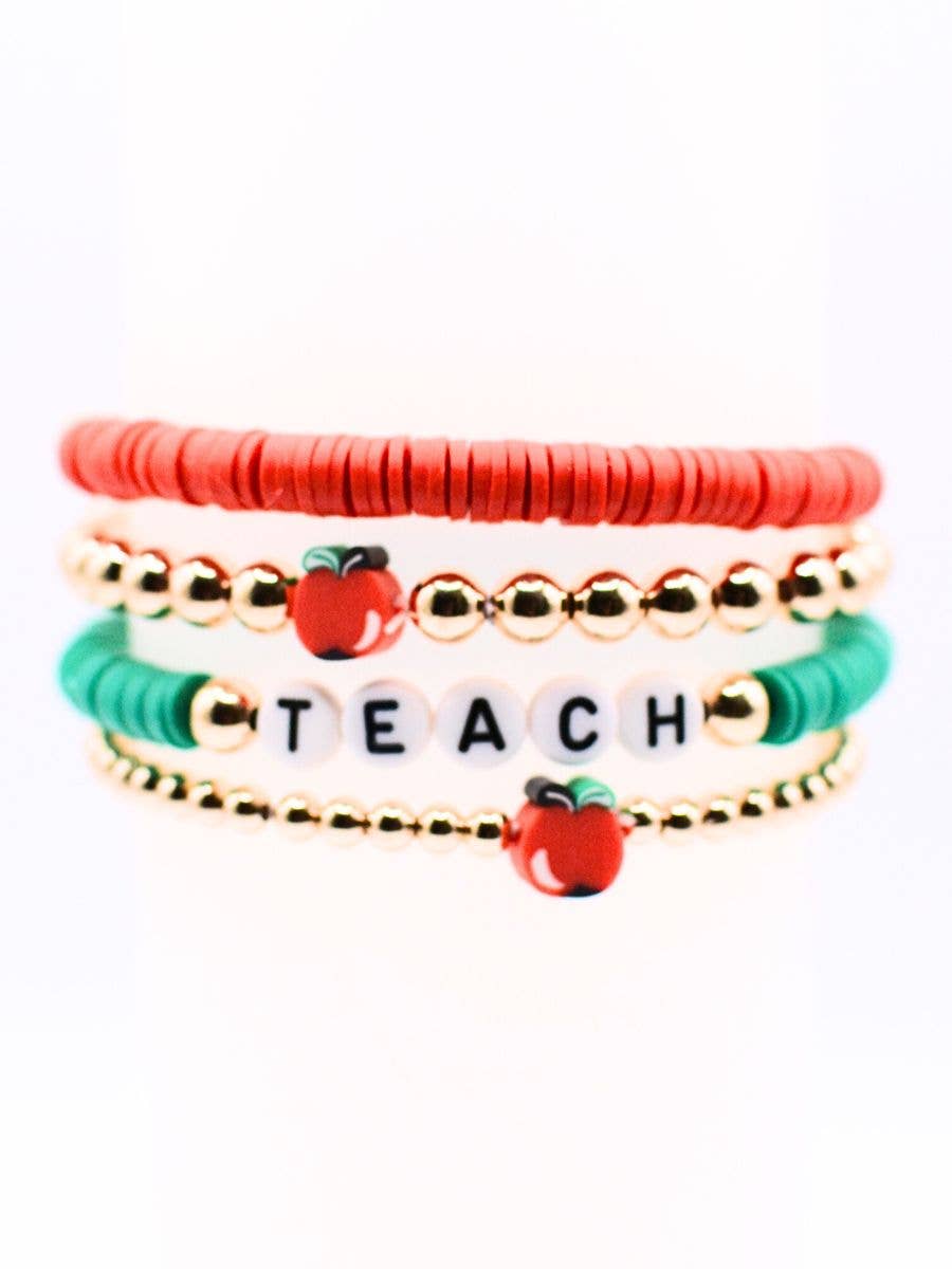 TEACH Bracelet Set – Teacher Gift, Thank you jewelry