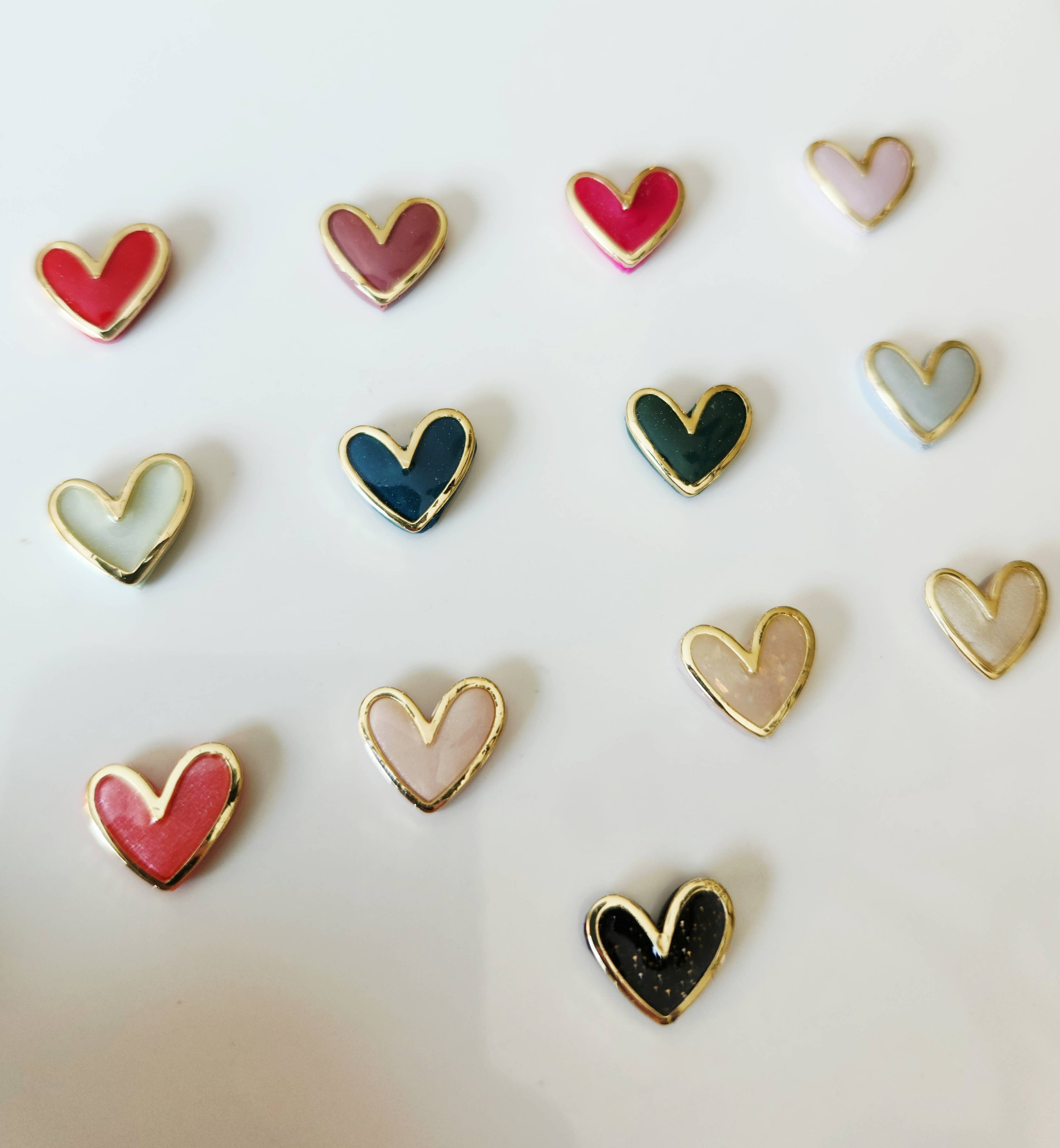 Heart clay studs