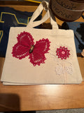 Medium tote bag with doilies