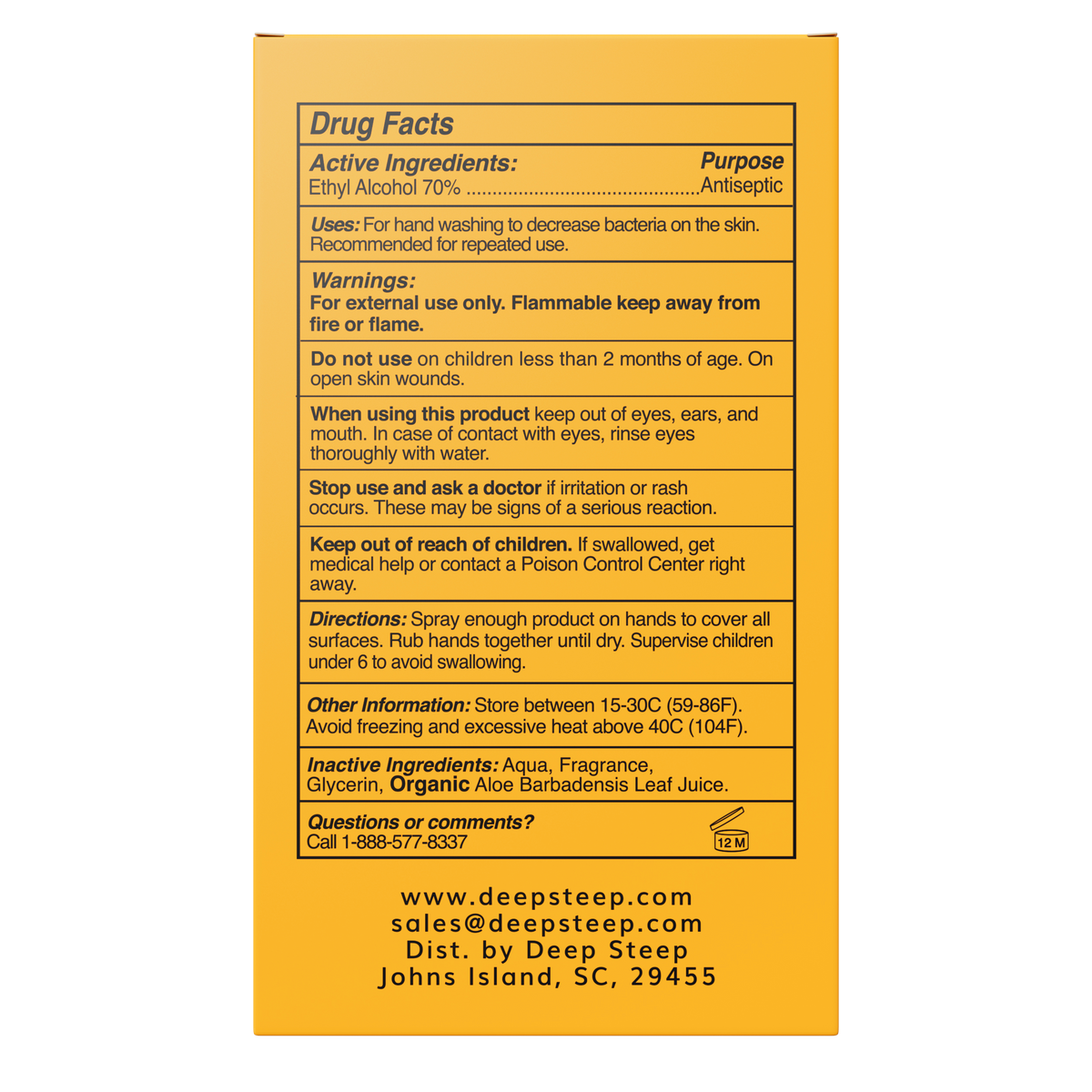 Hydrating Hand Sanitizer Spray 1.35oz - Peach Bellini