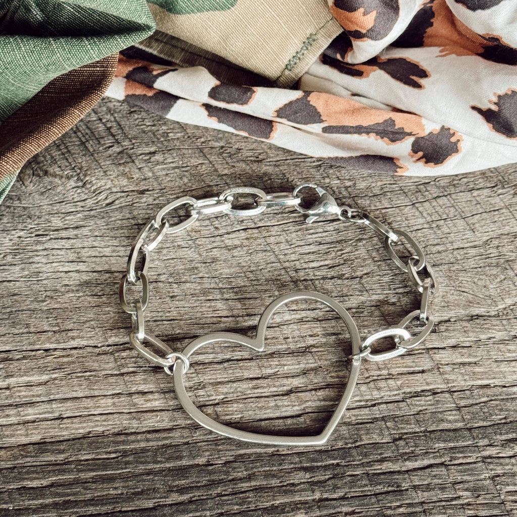 Large Open Heart Bracelet