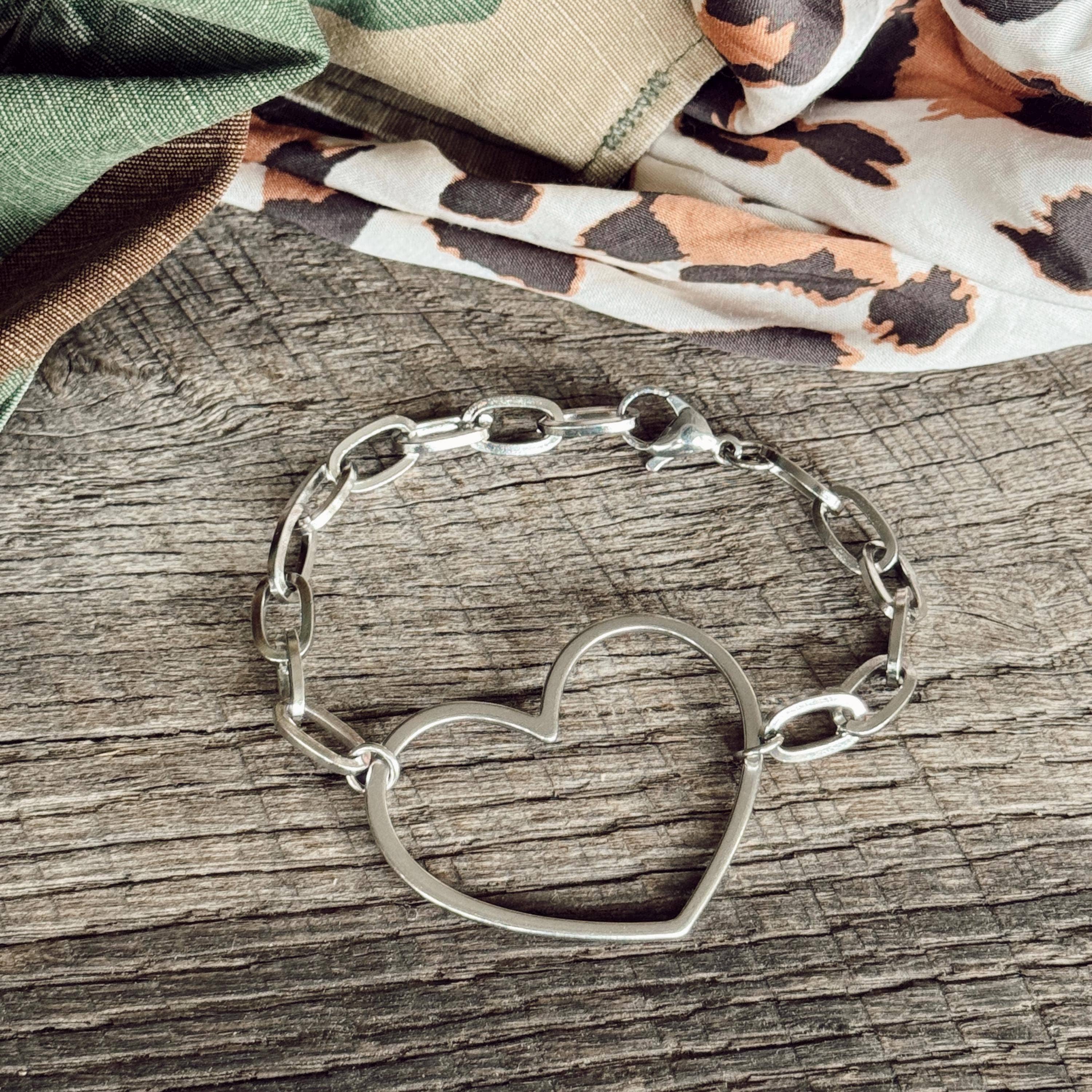 Large Open Heart Bracelet
