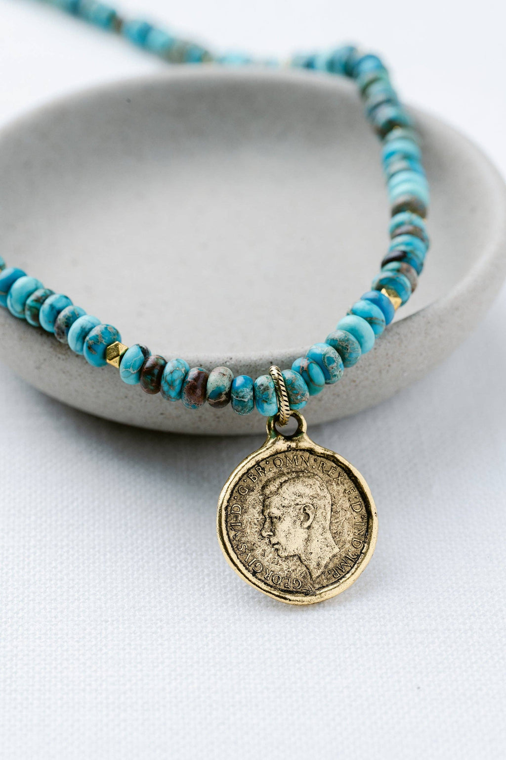 Token Beaded Coin Necklace