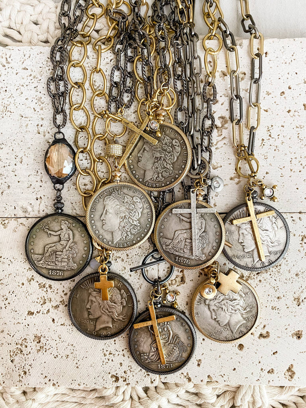 Relic Coin and Cross Necklace