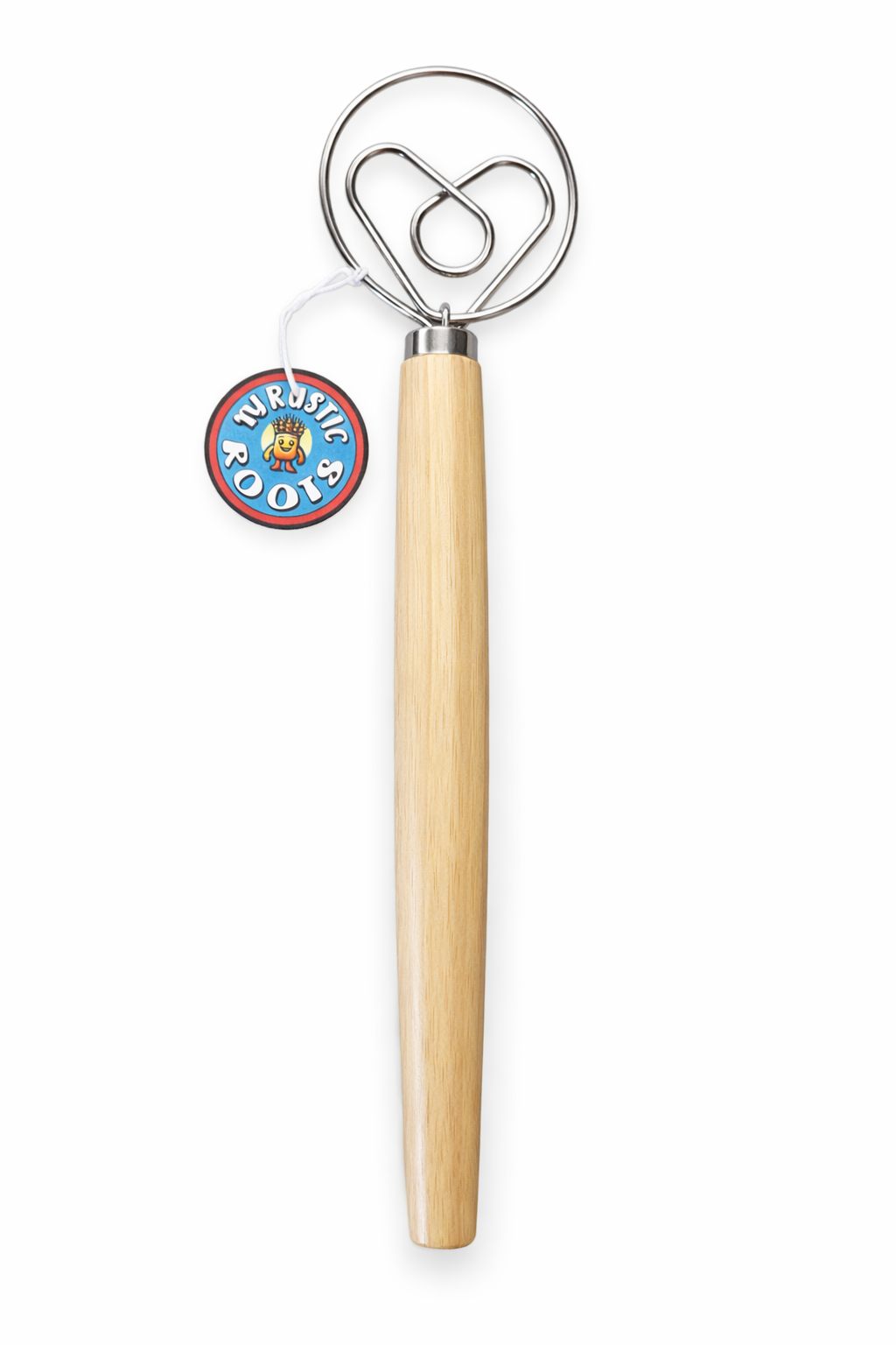 13" Danish Dough Whisk with Wood Handle - Heart