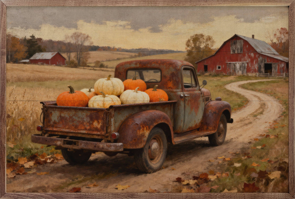 Rusty Pumpkin Truck Headed Home
