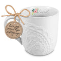 LCP Mug Lace Textured Loved White 16 Oz.