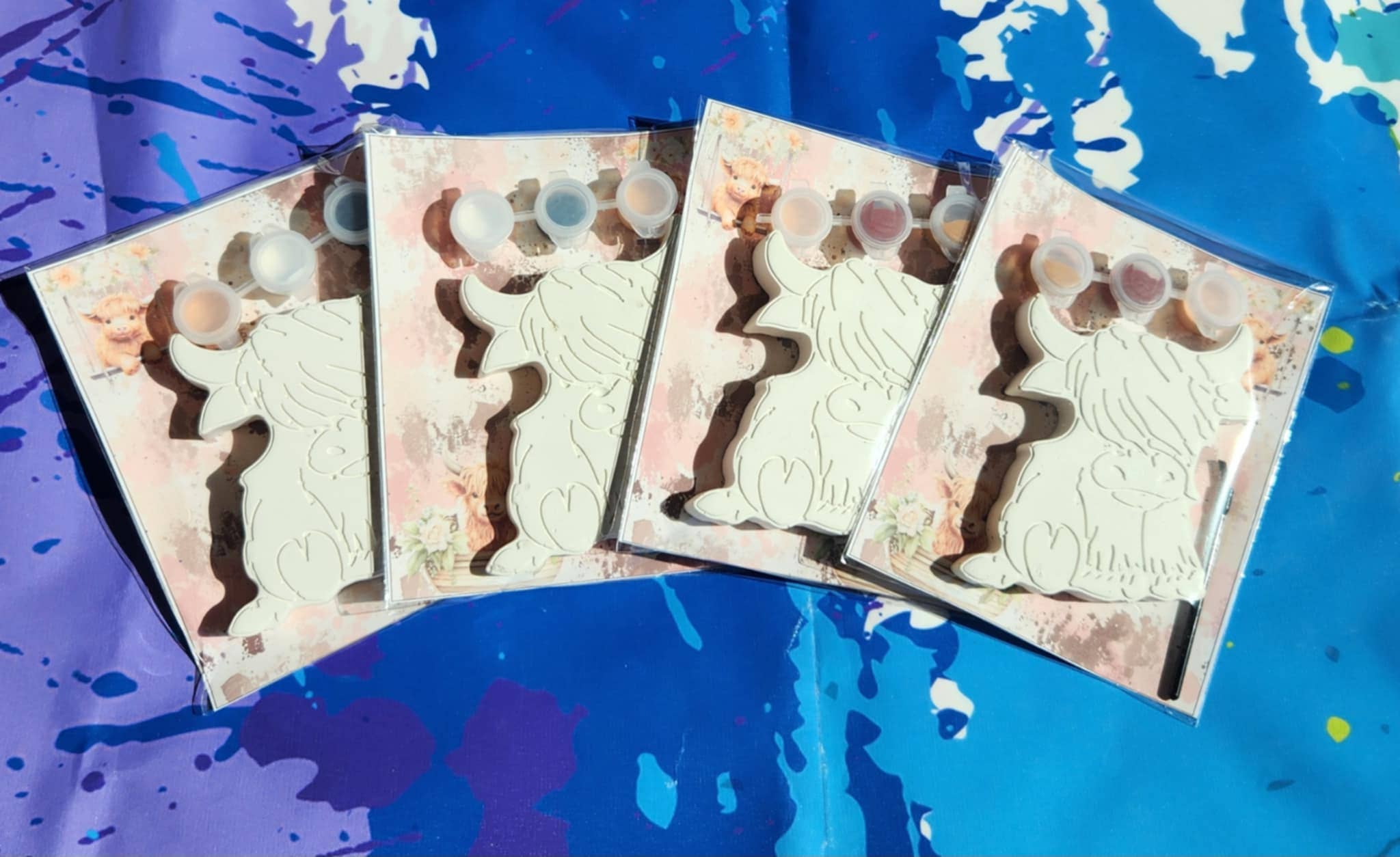 Highland Cow-Themed Plaster Paint Kits for Kids | DIY Paint