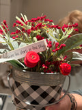 Buffalo Check Mini Bucket Arrangement - You shine like stars in the sky