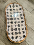 White Snowflake Mango Wood Tray