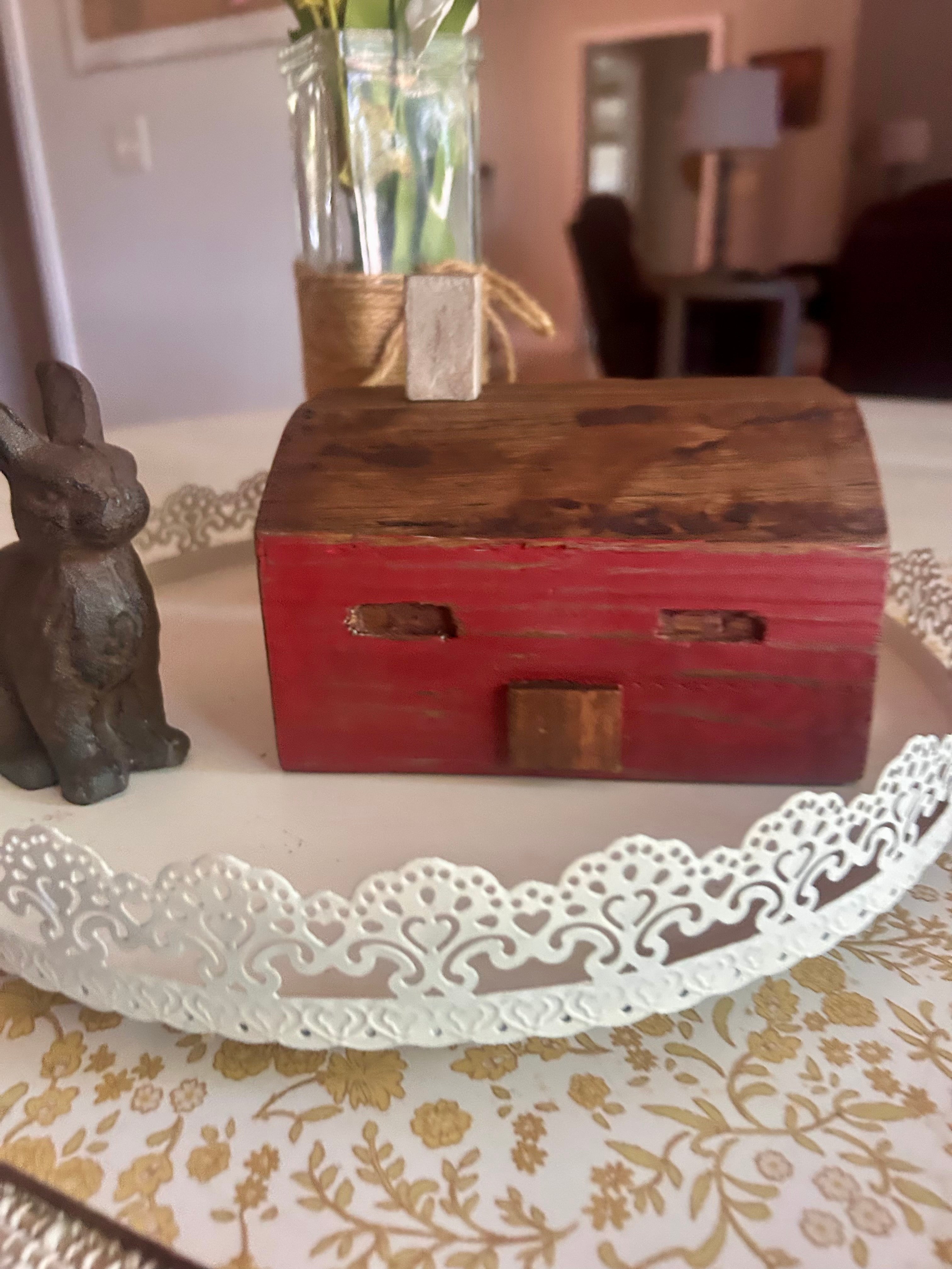 Rustic Distressed Red Wooden Cabin