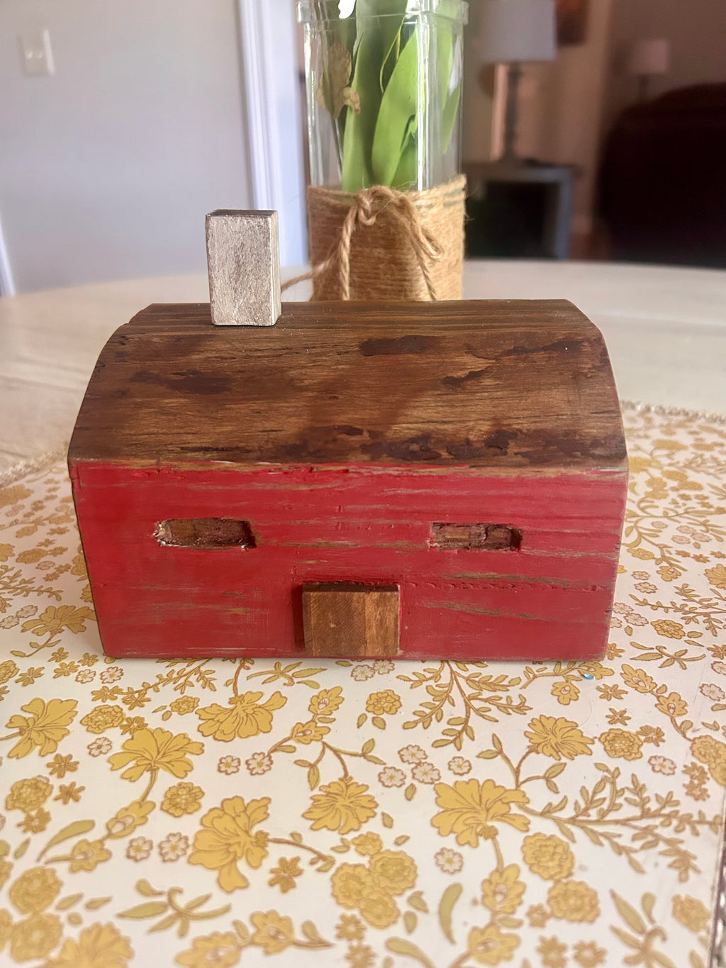 Rustic Distressed Red Wooden Cabin