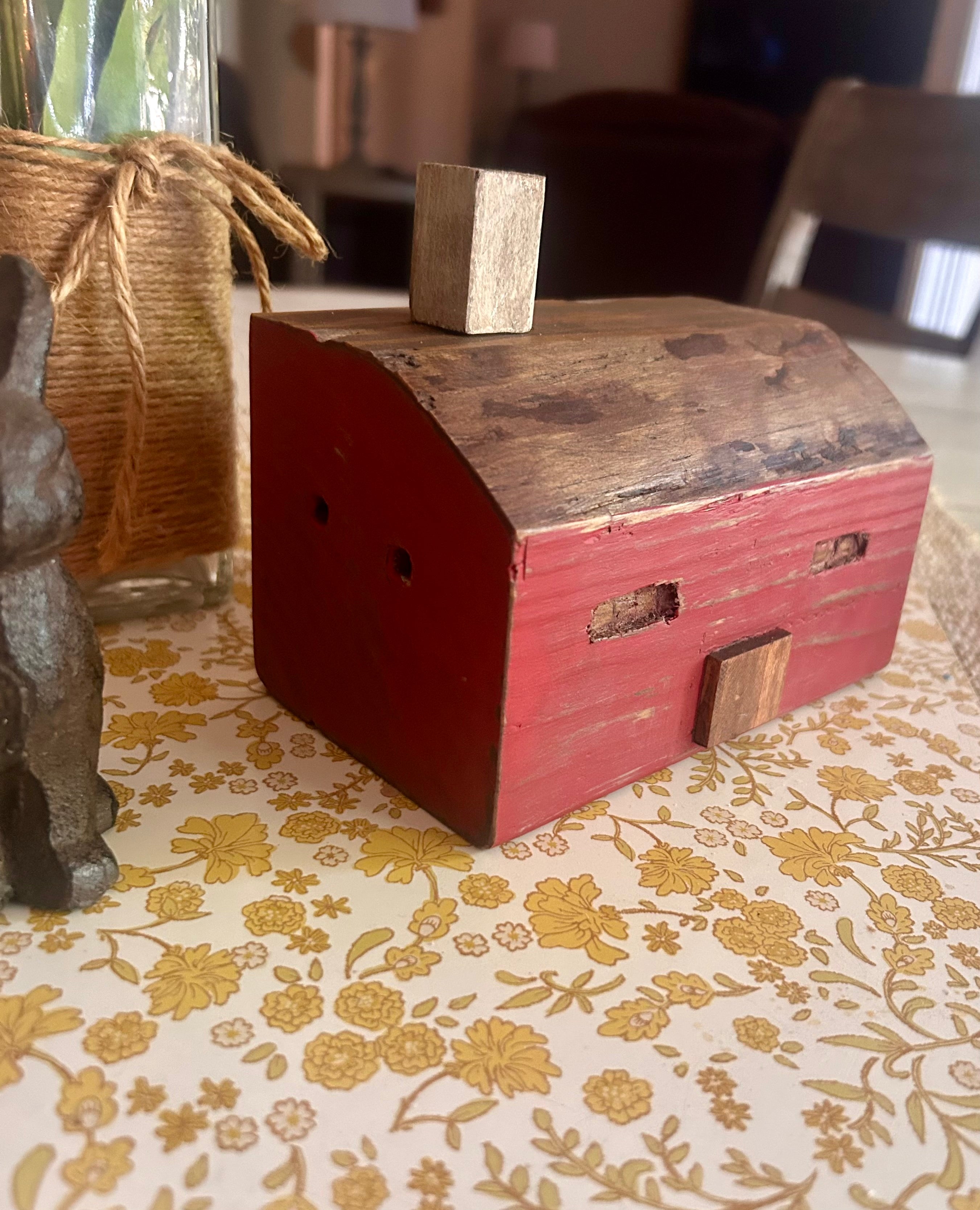 Rustic Distressed Red Wooden Cabin