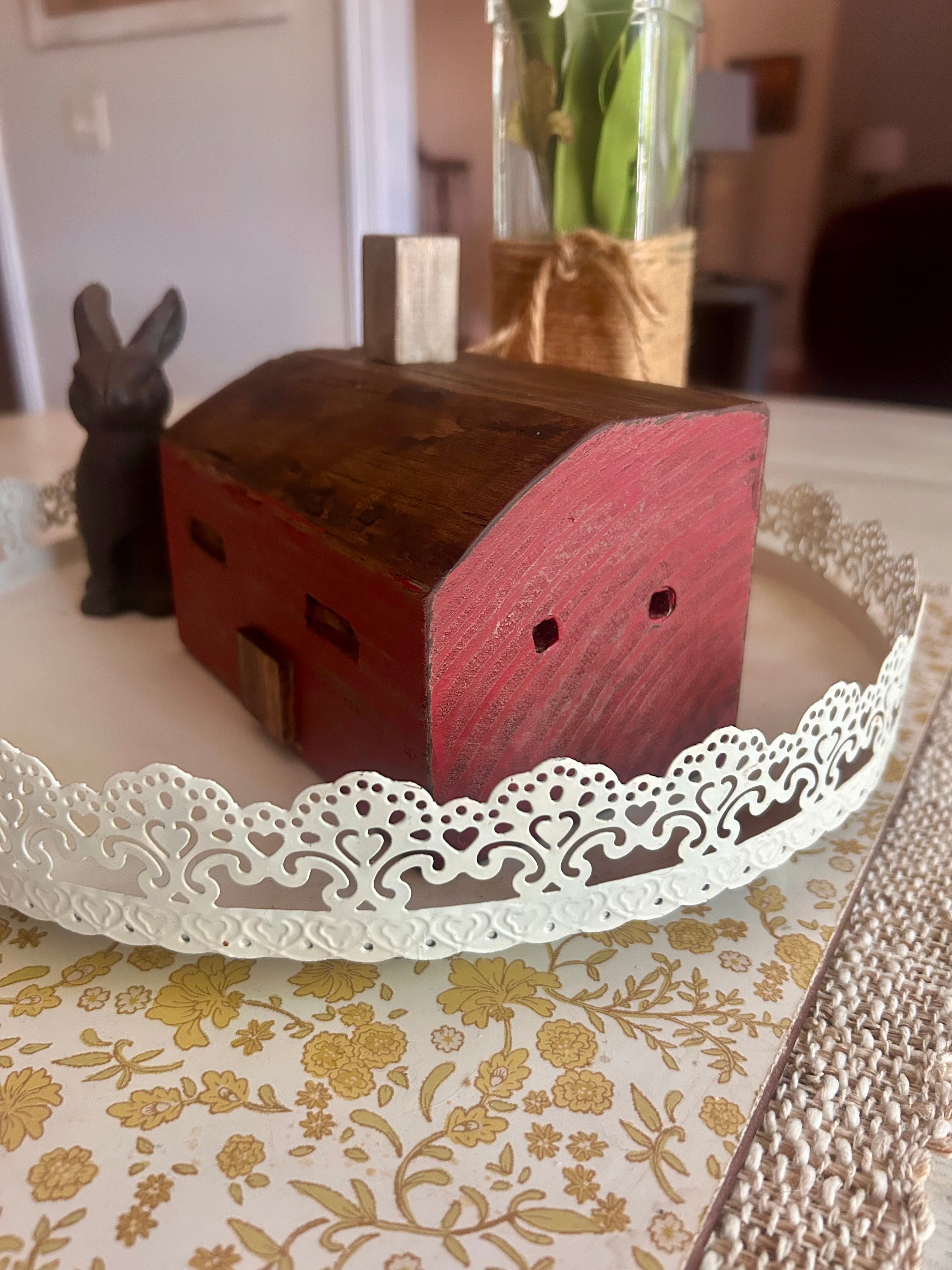 Rustic Distressed Red Wooden Cabin
