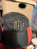 Hand Embroidered ball cap - denim variations