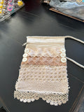 Cross Body Purses with hand sewn doily decor - with buttons