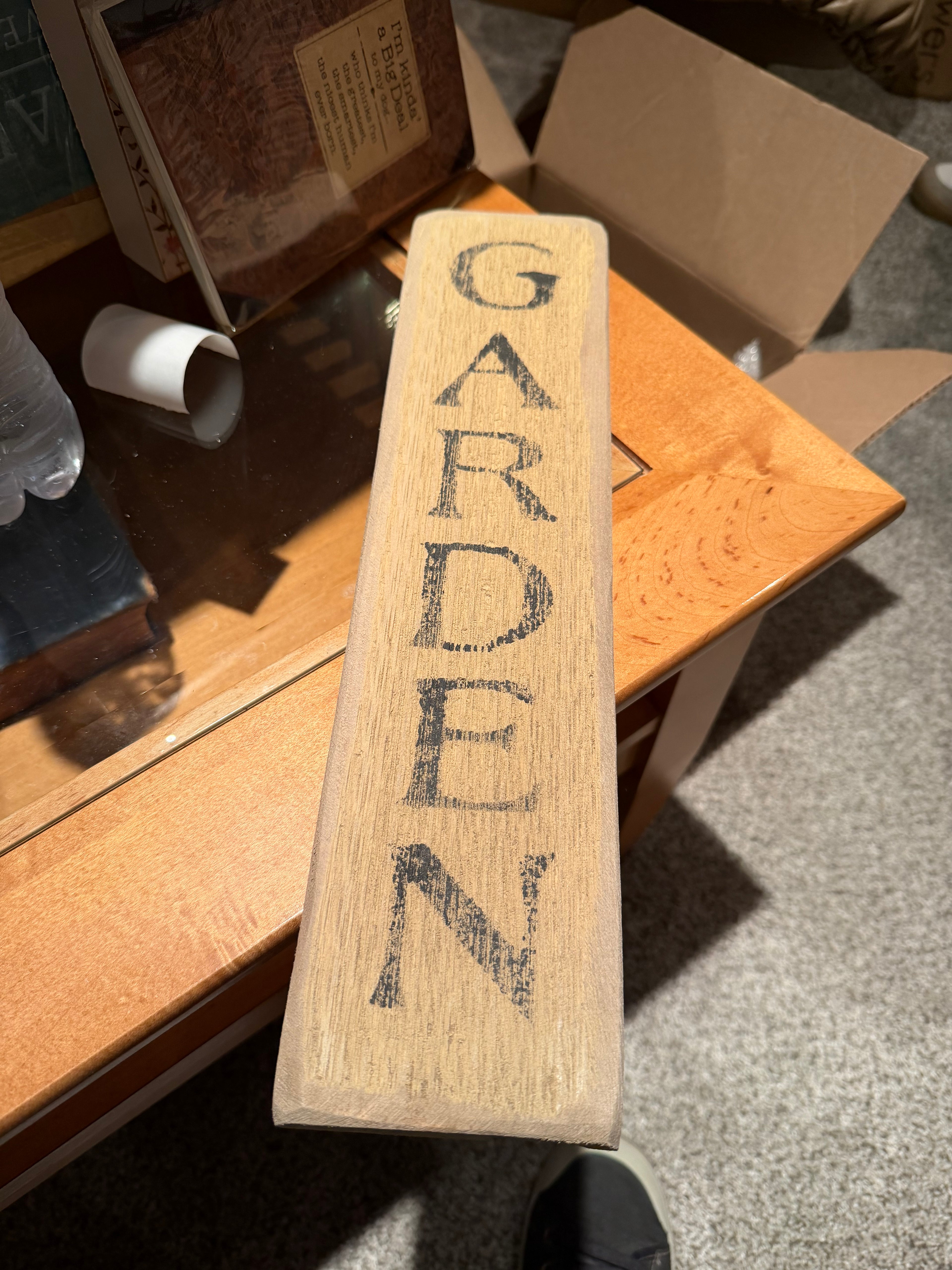 Garden wood sign