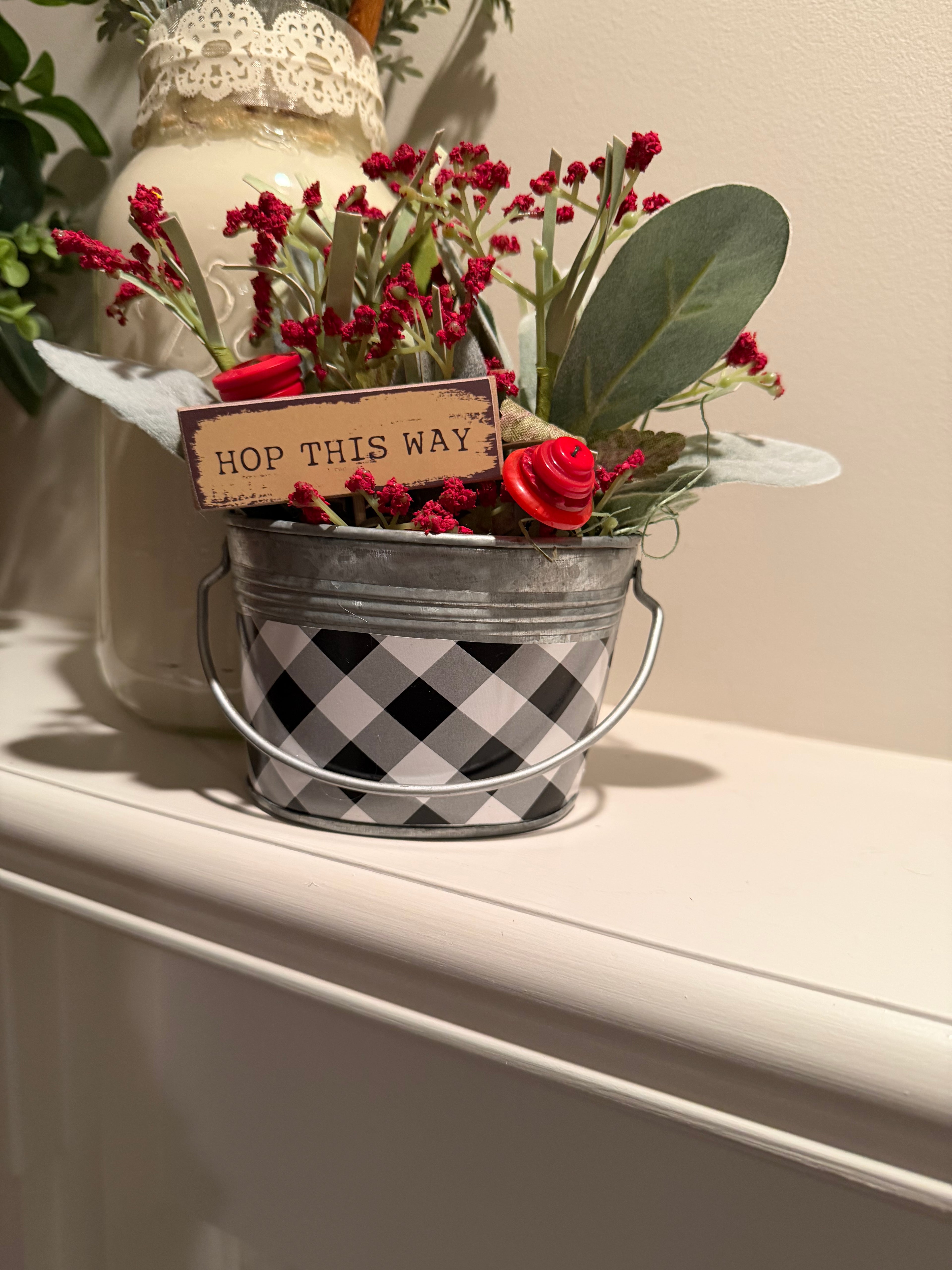 Buffalo Check Mini Bucket Arrangement - Hop This Way