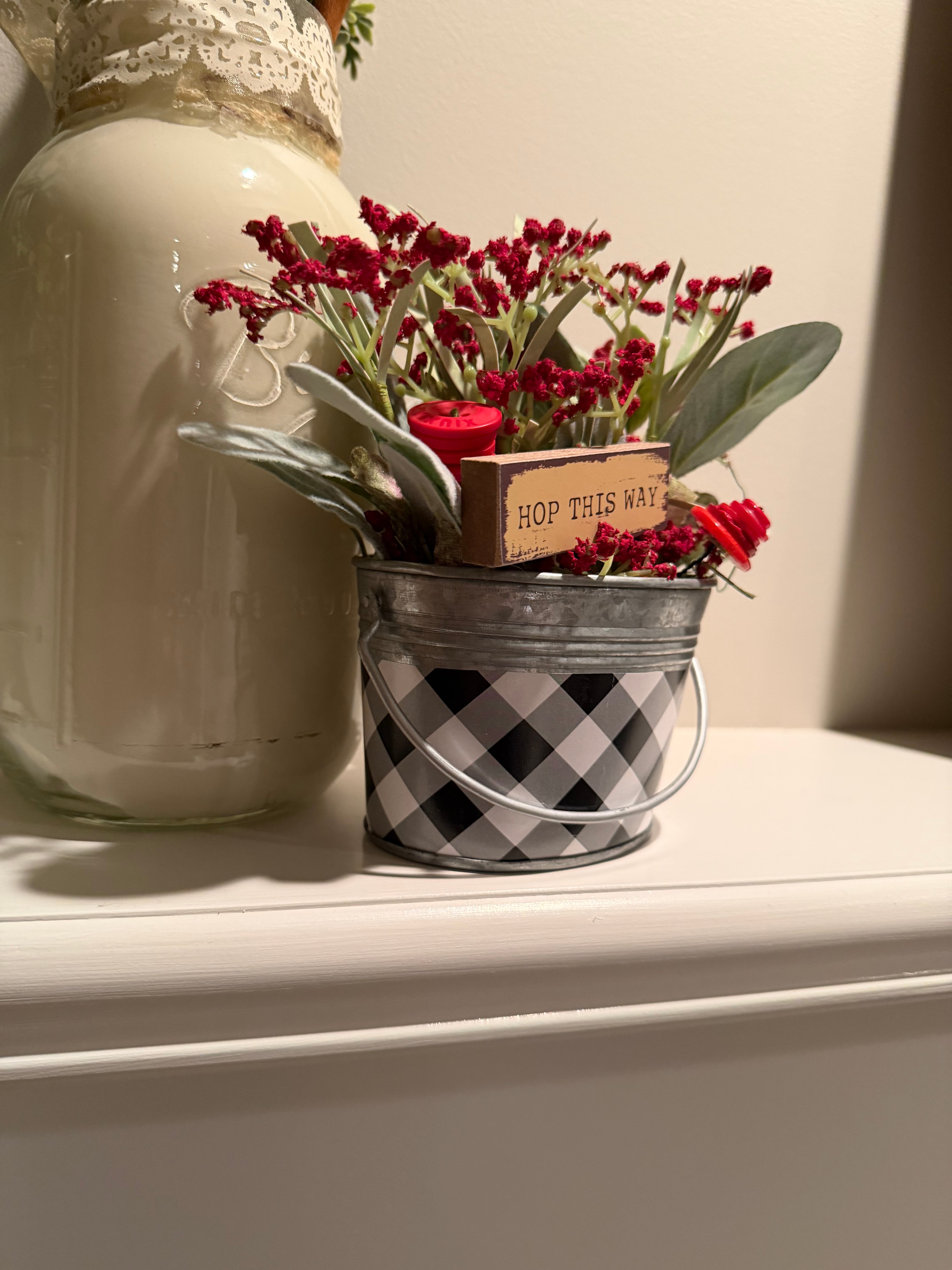 Buffalo Check Mini Bucket Arrangement - Hop This Way