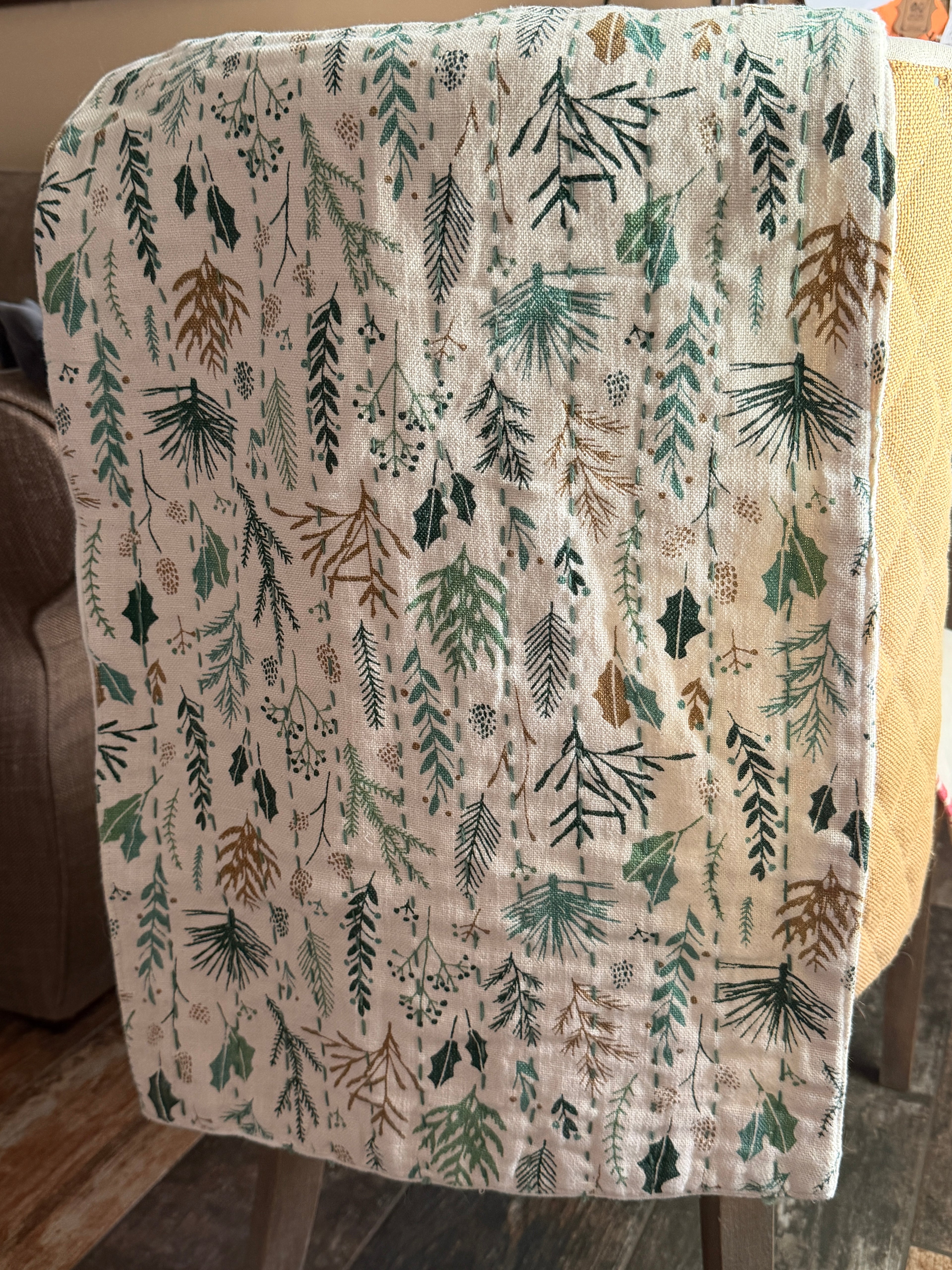 Botanical print Table Runner
