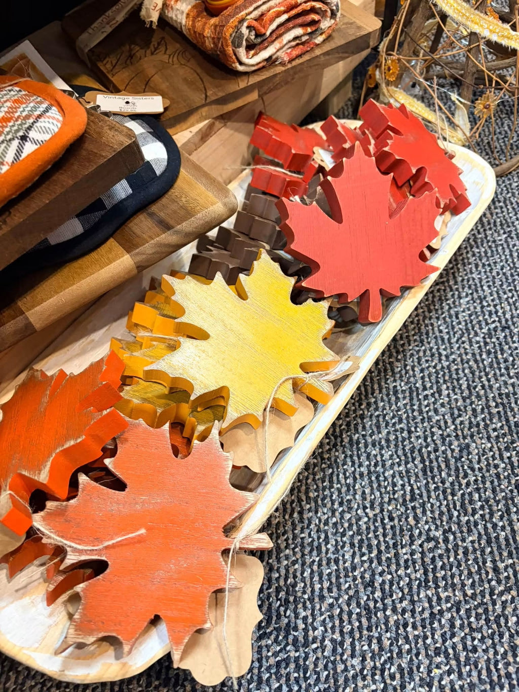 Wooden Maple Leaves