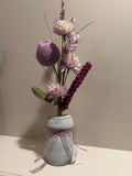 Flower arrangement with Crochet Flowers - purple