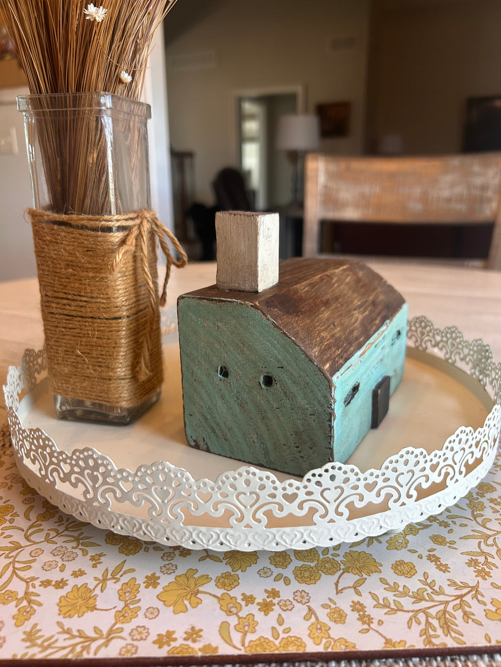 Rustic Distressed Blue Wooden Cabin