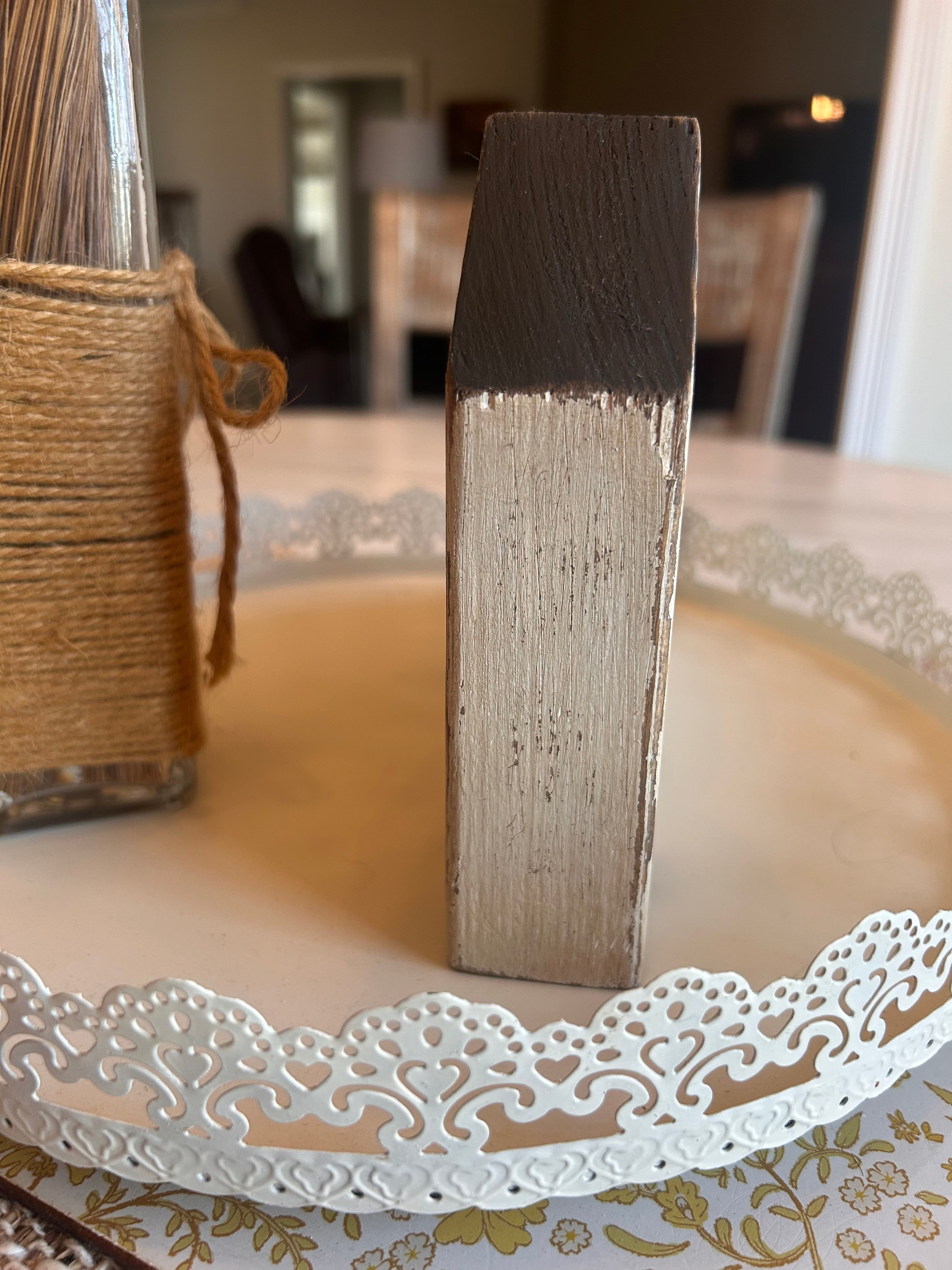 Rustic Distressed Cream Wooden Church