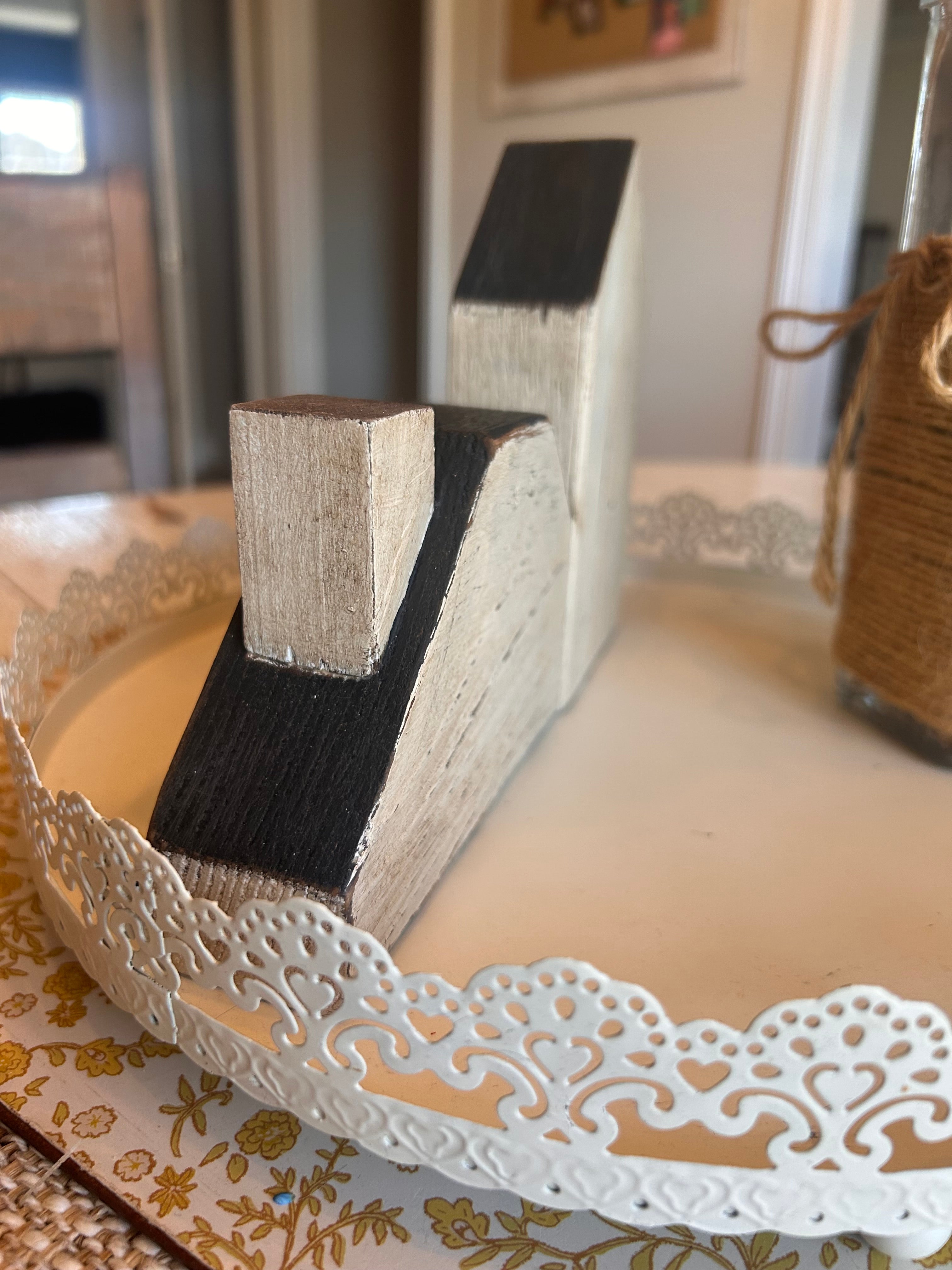 Rustic Distressed Cream Wooden Church