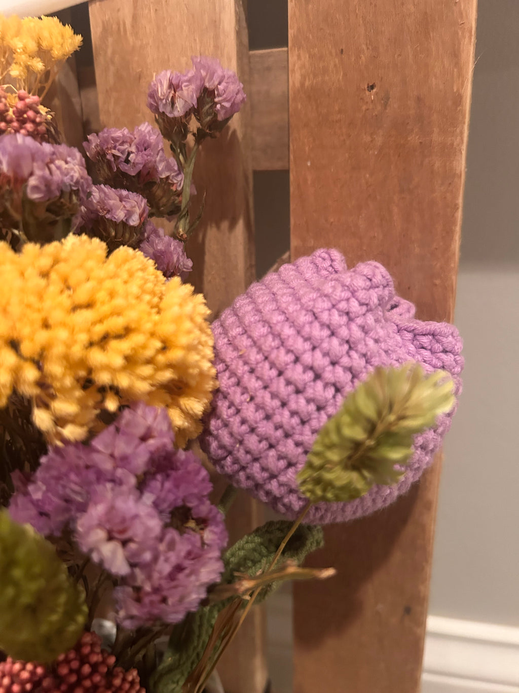 Fresh Flowers Picket Fence hanging - handcrafted