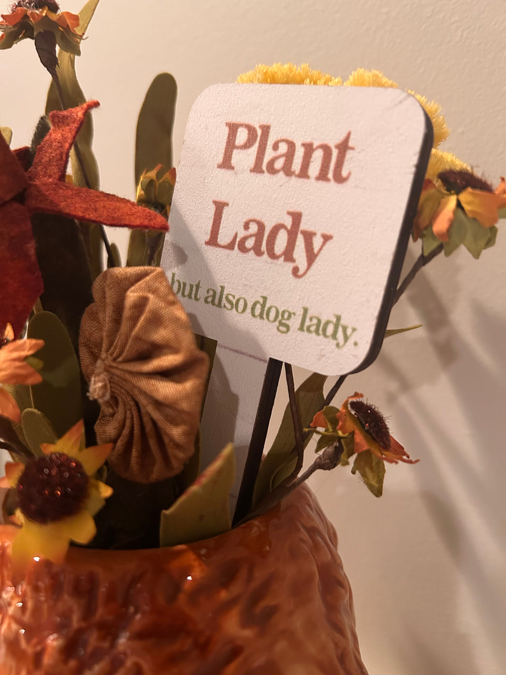 Brown Poodle Ceramic Planter with "Plant Lady" Floral Arrangement – Dog Mom Gift