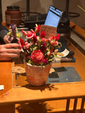 "Your Secret is Safe" Whimsical Floral Planter – Artisan Button & Rose Arrangement