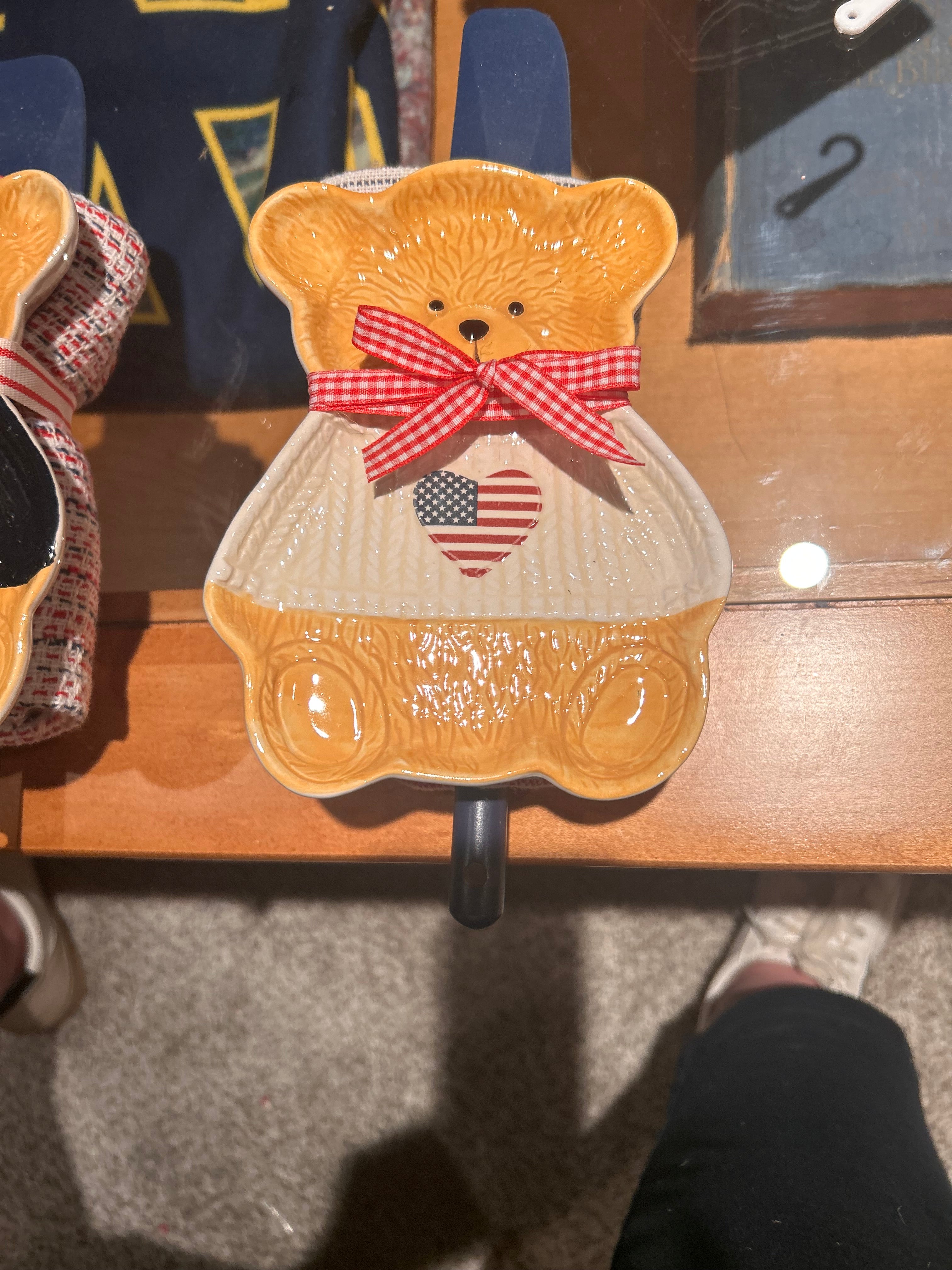 Americana Bear Plate with towel and Spatula Bundle