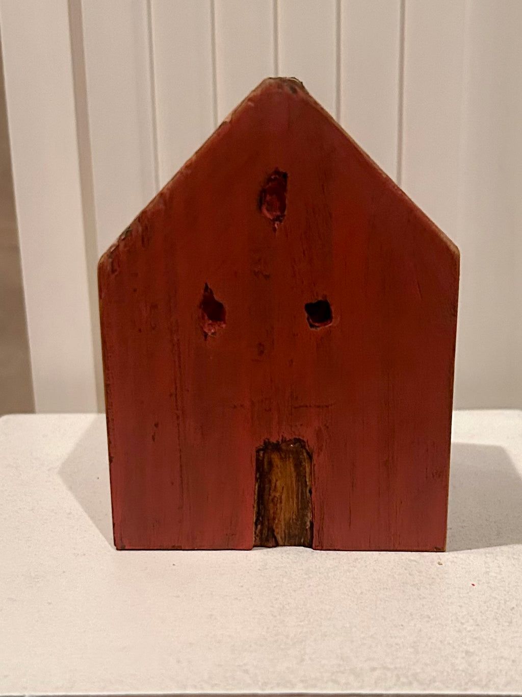 Rustic Distressed Farmhouse Wooded House - Red