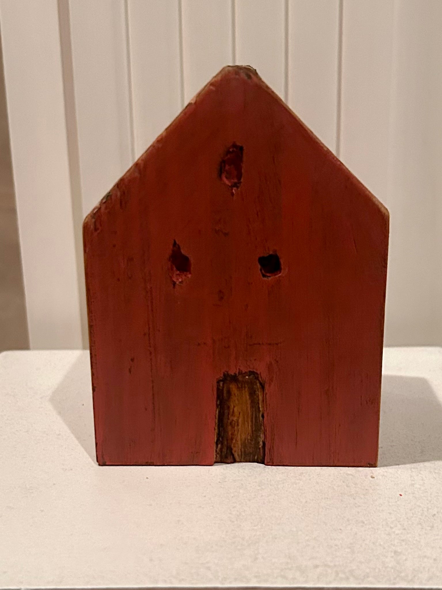 Rustic Distressed Farmhouse Wooded House - Red