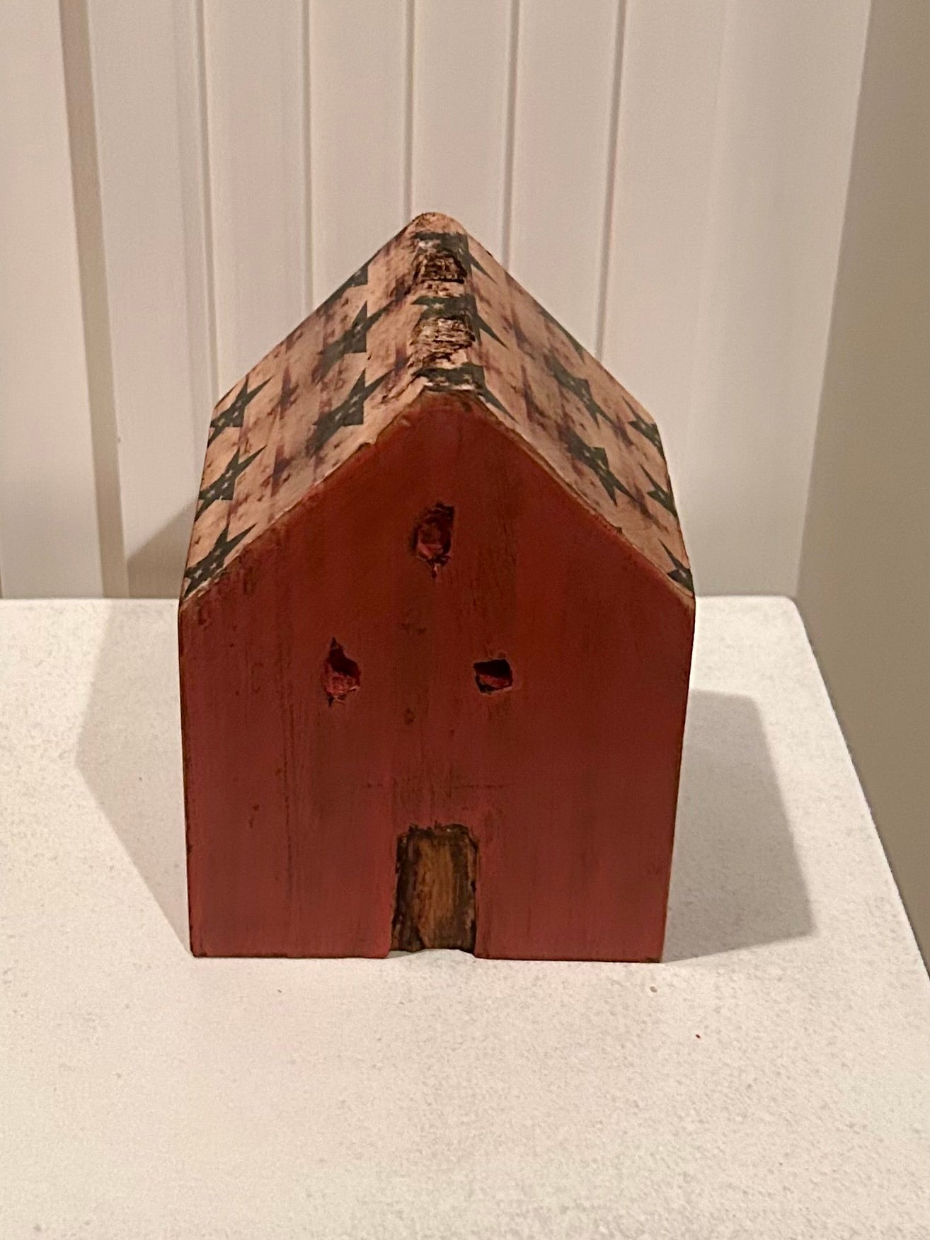 Rustic Distressed Farmhouse Wooded House - Red