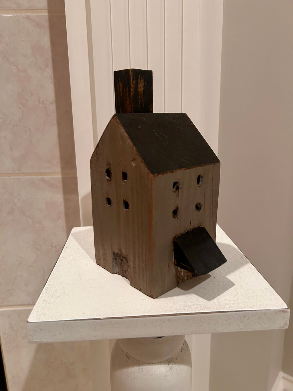 Rustic Distressed Farmhouse Wooded House - Grey