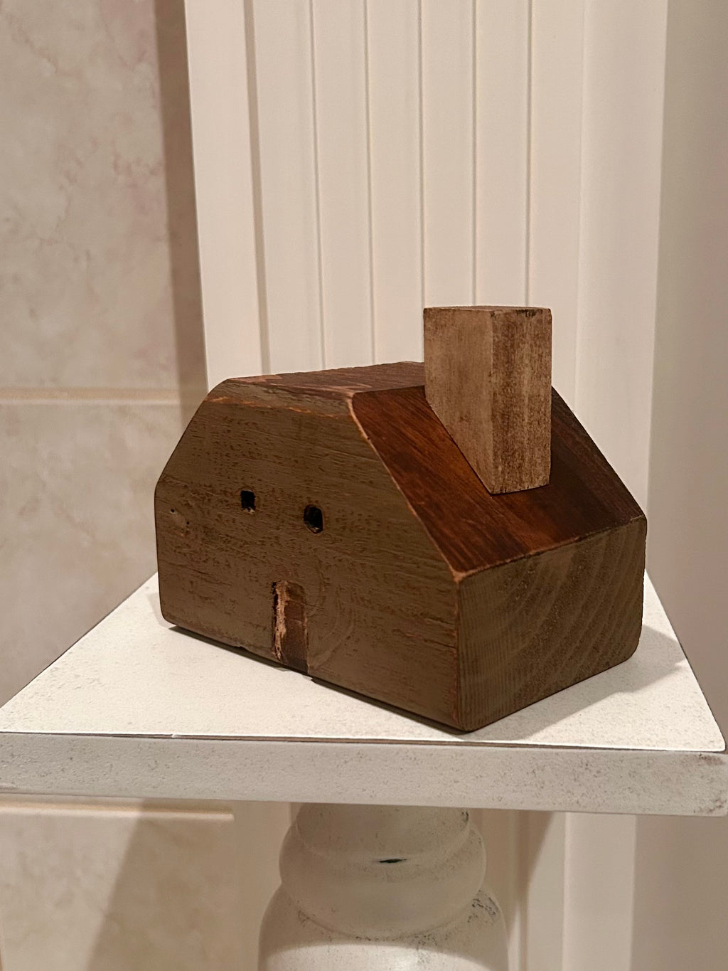 Rustic Distressed Wooden House - Dark Brown