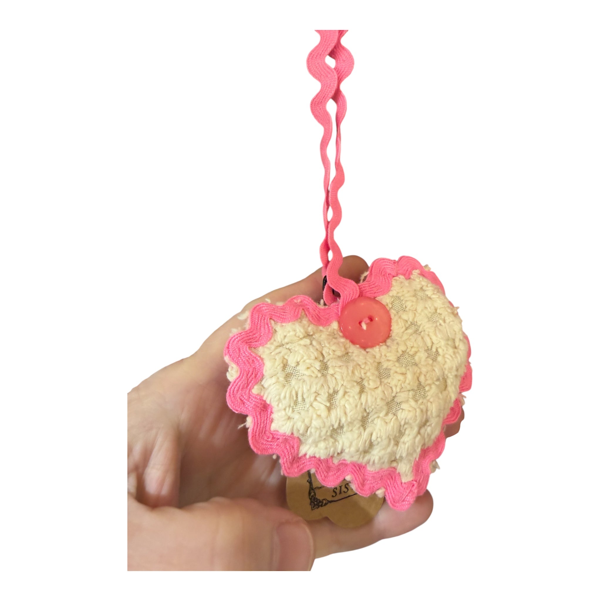 Hand sewn Vintage chenille heart ornaments/bowl fillers