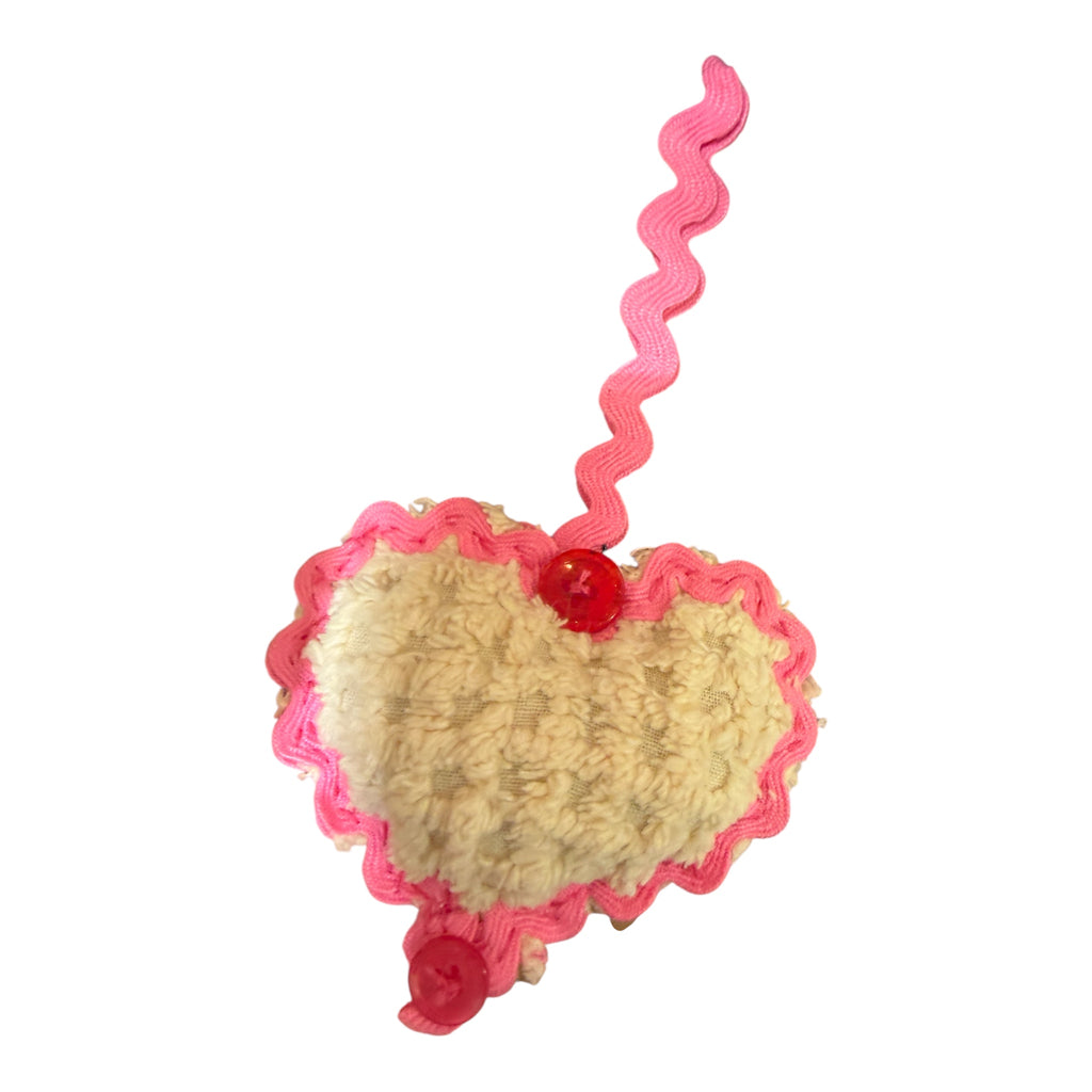 Hand sewn Vintage chenille heart ornaments/bowl fillers
