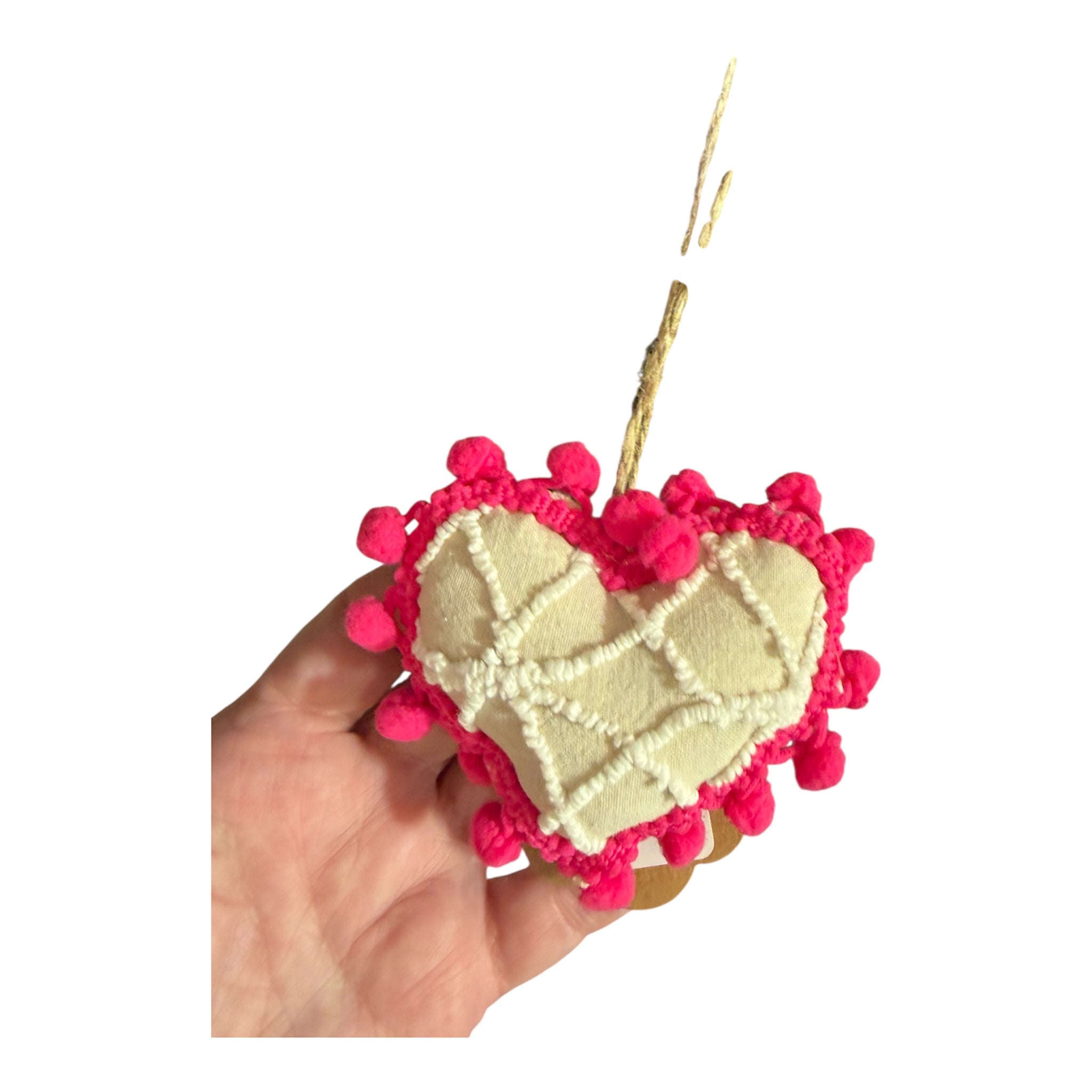 Hand sewn Vintage chenille heart ornaments/bowl fillers