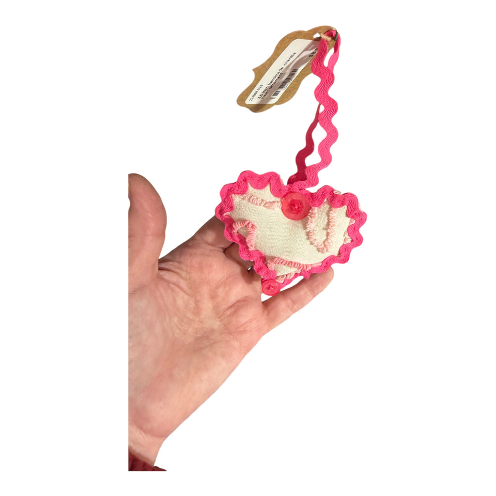 Hand sewn Vintage chenille heart ornaments/bowl fillers